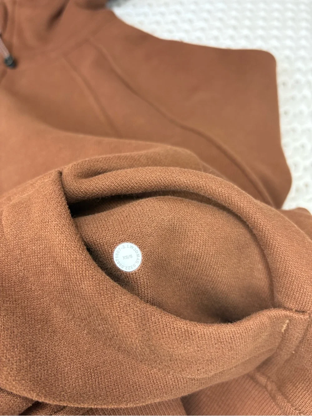 lululemon roasted brown scuba oversized half zip hoodie size xs/s